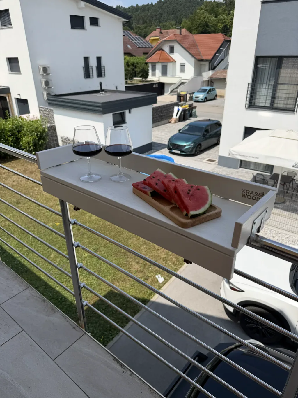 Kraswood Balkongeländer tisch grau Kaffee